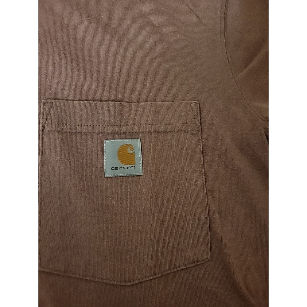 Carhartt unisex Loose Fit Maroon‎ Pocket T-Shirt Size S - Picture 2 of 3